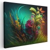 Tablou pictura digitala plante flori verde 1673 Tablou canvas pe panza CU RAMA 80x120 cm