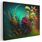 Tablou pictura digitala plante flori verde 1673 Tablou canvas pe panza CU RAMA 20x30 cm