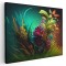 Tablou pictura digitala plante flori verde 1673 Tablou canvas pe panza CU RAMA 80x120 cm