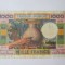 Raritate! Djibouti 1000 Francs 1974 bancnotă recondiționată,vedeți imaginile