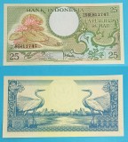 Bancnota Indonezia 25 Rupiah 1959, St&acirc;rci, UNC, Seria 25BEH11747, P#67, Asia