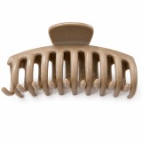 Cumpara ieftin Cleste pentru par, bej inchis 10.9 x 4.5 cm, constructie solida din plastic rigid cu arc metalic, fixare confortabila pentru par mediu si lung