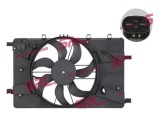 GMV radiator electroventilator Chevrolet Cruze (J300), 2009-2014, motor 1.4 T, benzina, cu/fara AC, 390 mm; 4 pini; cu pre-rezistor,