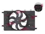 GMV radiator electroventilator Chevrolet Cruze (J300), 2009-2014, motor 1.4 T, benzina, cu/fara AC, 390 mm; 4 pini; cu pre-rezistor,, SRLine