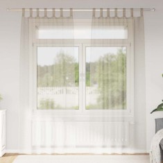 vidaXL Perdele cu perdele 2 pcs Nisipiu 140x175cm Poliester 4108045
