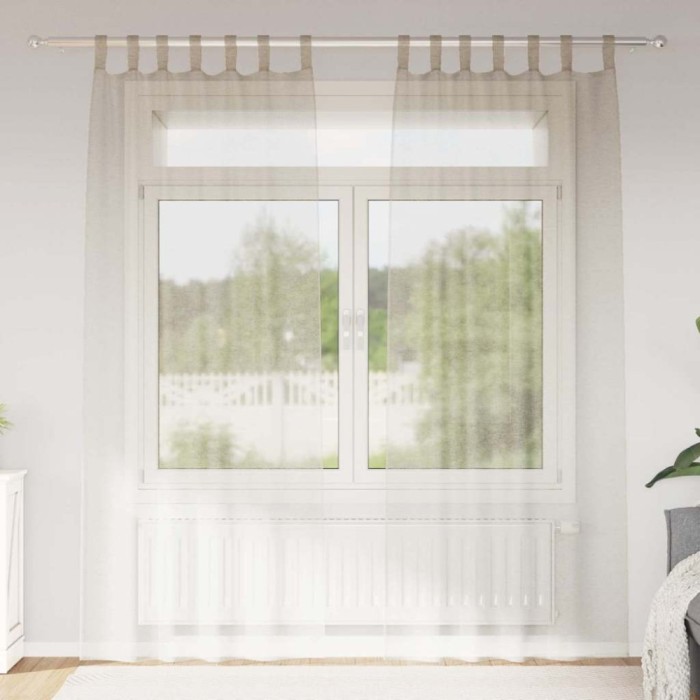 Perdele cu perdele 2 pcs Nisip Poliester