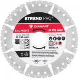 Disc diamantat segmentat, universal,&nbsp;vacuum brazed, taiere umeda si uscata, 115 mm, Strend Pro Premium&nbsp;