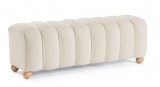 Cumpara ieftin Banca textil alb Zora 120x43x43 cm
