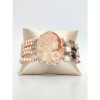 Brățară Perle Roz, Cuarț Fumuriu și Camee Noble - Argint 925 placat rodiu, ajustabilă 18-24cm, Made in Italy