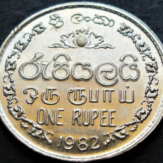 Moneda exotica 1 RUPIE - SRI LANKA, anul 1982 *cod 448 = A.UNC