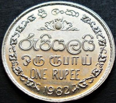 Moneda exotica 1 RUPIE - SRI LANKA, anul 1982 *cod 448 = A.UNC foto
