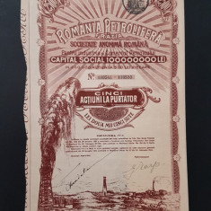 Actiune 1924 Romania petrolifera / titlu 5 actiuni petrol