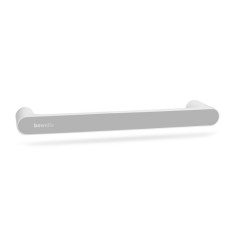 Suport pentru prosoape Bewello, 260 x 60 x 30 mm, plastic soft touch, fixare autoadeziva, Gri/Alb