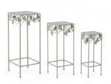 Cumpara ieftin Set 3 suporturi flori otel verde Harriet 18x18x50 cm, 23x23x60 cm, 28x28x70 cm