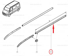 Ornament pavilion Renault Master 2 1998-2007, 654mm , bandou partea stanga 8200202431 foto