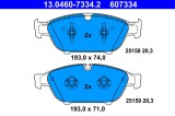 ATE 13.0460-7334.2 set placute frana,frana disc
