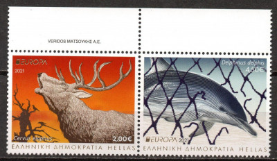 GRECIA 2021 EUROPA CEPT, Fauna, serie neuzata, MNH foto