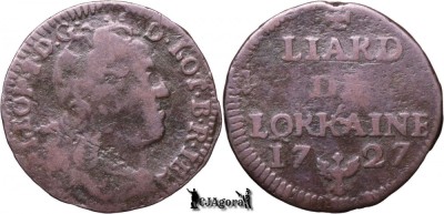 1727, Liard - Leopold I - Ducatul Lorenei (superioare) - var. cu punct foto