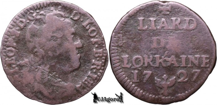 1727, Liard - Leopold I - Ducatul Lorenei (superioare) - var. cu punct