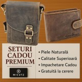 Set Cadou Premium Barbati &ndash; Piele Naturala, Ideal Pentru Cadouri de Zi de Nastere Onomastica, Pensionare