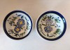 Lot 2 farfurii adanci tip bol, Claudio Bernini Italia, Majolica, decor cu flori albastre