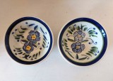 Cumpara ieftin Lot 2 farfurii adanci tip bol, Claudio Bernini Italia, Majolica, decor cu flori albastre