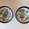Lot 2 farfurii adanci tip bol, Claudio Bernini Italia, Majolica, decor cu flori albastre