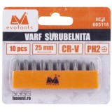 Evotools 605116 - Set capete de insurubare profil PH2 10 bucati