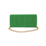 Cumpara ieftin Geanta plic seara pentru ocazii si petreceri, verde, sclipici, mic, 20 x 10 cm, Magrot 24019