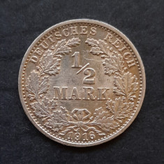 Moneda de argint - 1/2 Mark "Wilhelm II" 1916, litera G - Germania - B 2162