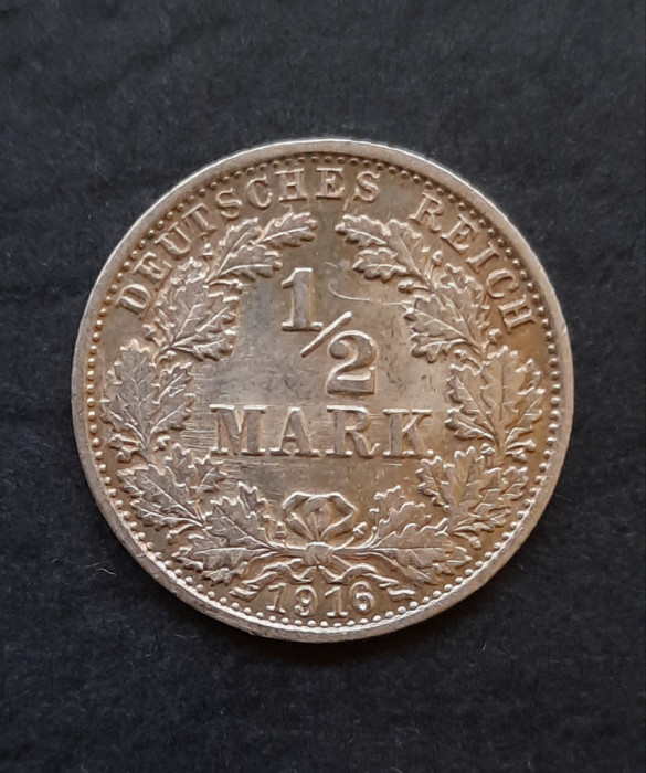 Moneda de argint - 1/2 Mark &quot;Wilhelm II&quot; 1916, litera G - Germania - B 2162