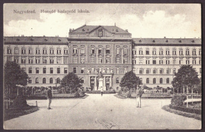 95 - ORADEA, Military School, Romania - old postcard - used - 1913 foto