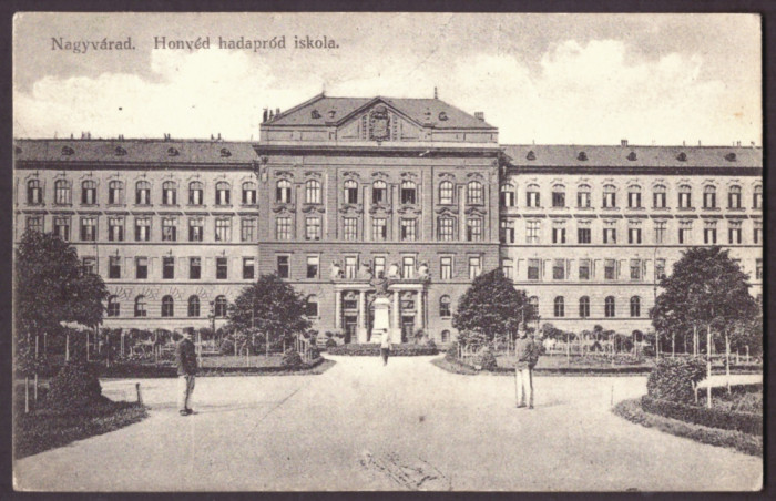 95 - ORADEA, Military School, Romania - old postcard - used - 1913