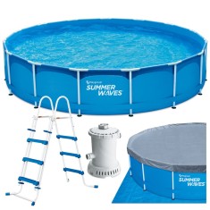 Piscina cadru metalic Summer Waves, 457&times;91 cm, 13.000 litri, cu toate accesoriile Household NewTrend