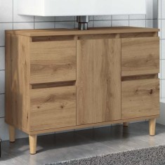 vidaXL Dulap de chiuvetă stejar artizanal, 80x33x60 cm, lemn prelucrat 857127