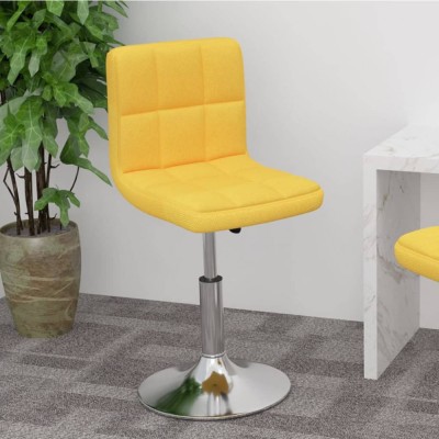 vidaXL Scaun de bar pivotant, galben, material textil foto