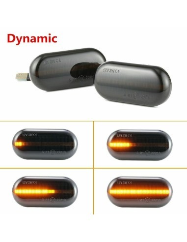 Set 2 Semnalizari Aripa LED dinamice cu sticla fumurie pentru Opel Movano, Vivaro