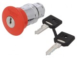 Comutator de siguranță cu cheie roșu 22mm 2 poziții