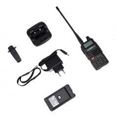 Statie radio portabila VHF/UHF Kombix UV-5RE, dual band, 128CH, 144-146MHz si 430-440Mhz, functie Radio FM si lanterna semnalizare, 4W, Scan, TOT, VOX foto