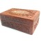 cutie bijuterii din lemn de nuc sculptata modele frola intarsii os INDIA 15 x 10 x 6 cm