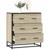 Gossi dulap, stejar sonoma, 68x35x76 cm, lemn prelucrat si metal