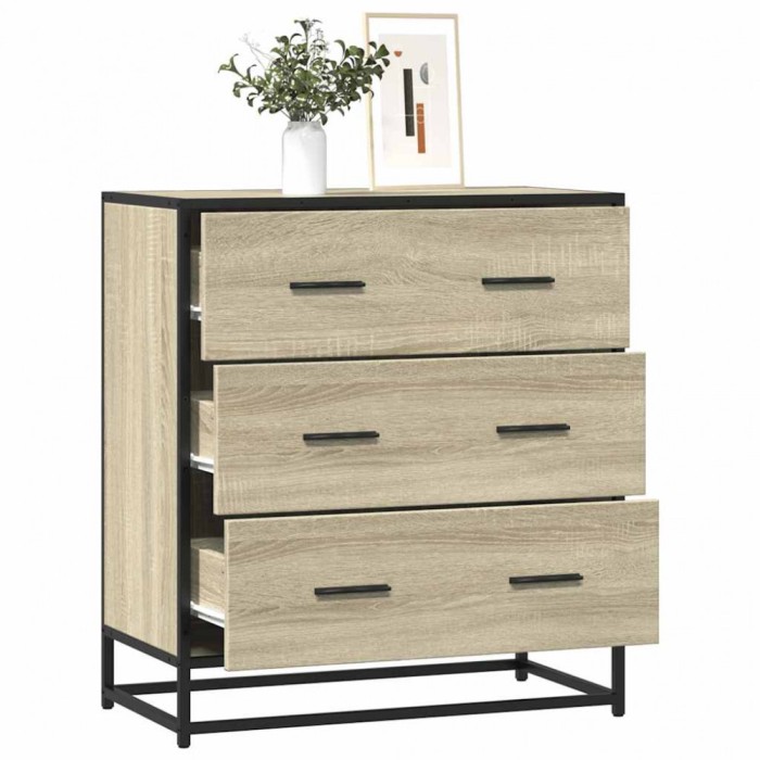Gossi dulap, stejar sonoma, 68x35x76 cm, lemn prelucrat si metal