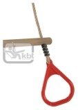 Trapez din lemn cu inele din plastic PP10, Rosu, 2,55 m, Kbt