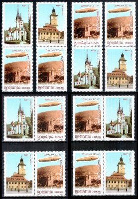 Romania 2004, LP 1652 a, Zeppelin Brasov, cele 8 variante!!!, MNH! LP 360,00 lei foto