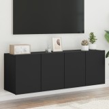 VidaXL Comodă TV de perete, 2 buc. negru, 60x30x41 cm