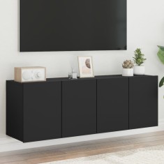 vidaXL Comoda TV de perete, 2 buc. negru, 60x30x41 cm foto