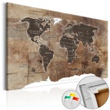 Cumpara ieftin Tablou din plută - Wooden Mosaic [Cork Map] 60x40 cm