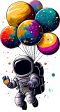 Cumpara ieftin Sticker decorativ, Astronaut, Multicolor, 90 cm, 1266STK-5