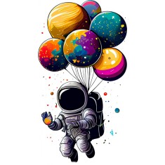 Sticker decorativ, Astronaut, Multicolor, 90 cm, 1266STK-5