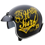 Casca moto open face W-TEC Cafe Racer vintage, cu viziera solara